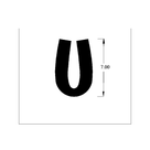 Line diagram of round-lipped U-channel cross-section, 7.00mm width dimension shown
