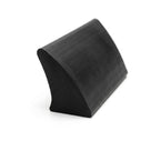 Black rubber shark fin section viewed end-on, curved dome tapering to one point