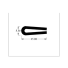 Cross-section diagram of U-channel profile, 5.30mm deep x 15.00mm wide dimensions shown