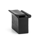 Short black rubber door seal with bulb and slotted foot, angled studio view