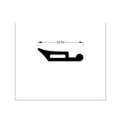 Cross-section diagram of door seal profile, overall width 24.50mm