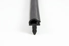 Black Herzim strip shown end-on with a fir-tree fixing base