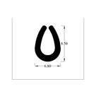 Cross-section diagram of rounded U-channel profile, 8.50mm high x 6.80mm wide dimensions shown