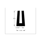 Cross-section diagram of tapered U-channel profile, 8.50mm high x 4.50mm wide dimensions shown