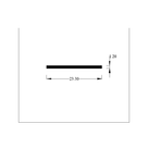 Technical diagram of flat PVC insert profile, 23.30mm wide and 1.20mm thick