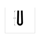 Cross-section diagram of rounded U-channel profile, 21.00mm height dimension shown