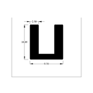 Cross-section diagram of U-channel profile with wall 2.50mm and height 10.00mm marked
