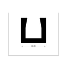 Cross-section diagram of square U-channel profile, 10.00mm width dimension marked
