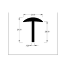 Cross-section diagram of T section extrusion showing a domed cap