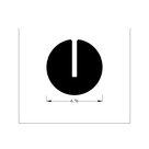 Cross-section diagram of round EPDM U-channel profile with slit, width 6.70mm marked