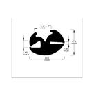 Cross-section diagram of the weatherstrip glazing section, 24.50mm wide profile
