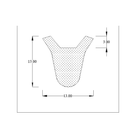 Cross-section diagram of sponge V-profile seal, 13.00mm x 13.00mm