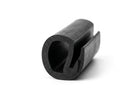 Black rubber hard top seal, end-on studio shot showing the bulb profile