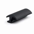 Black rounded windscreen seal profile, angled studio render