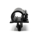 Black windscreen seal profile, front-on view showing circular glass channel