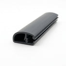 Charcoal grey edge trim shown end-on with a ribbed top surface