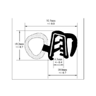 Cross-section diagram of self-grip seal, 32.5mm x 18.2mm, teeth width 6.3mm