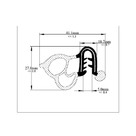 Technical drawing of self grip door seal profile with dimensions 41.1mm and 27.0mm