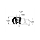 Technical diagram of double side seal fitted over a panel edge, dimensioned