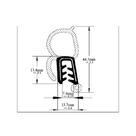 Technical diagram of self-grip seal with bulb, dimensioned 44.5mm x 13.7mm