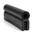 Black rubber self-grip seal with round sponge bulb and U-shaped gripping channel