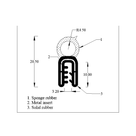 Technical diagram of self-grip seal profile, 20.50mm tall with sponge rubber bulb