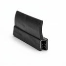 Black rubber edge trim with flared lip and metal insert channel, angled studio shot