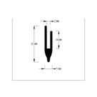 Technical diagram of roof trim profile, 21.00mm tall with 2.00mm slot width