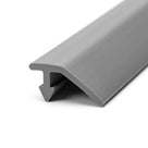 Grey PVC edge trim length shown straight, angled flag and hooked base leg