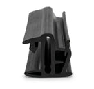 Black windscreen seal profile with double channel, front-on studio shot