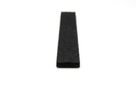 Felt strip end-on, showing the dense black fibrous felt texture and flat profile