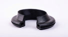Black rubber fuel filler neck seal ring, studio white background