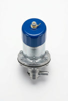 Cylindrical electronic fuel pump with blue cap and diaphragm base, studio shot on white background