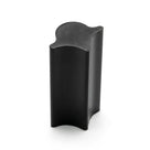 Black PVC locking strip, angled end-on view on white background