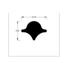 Black PVC locking strip with mushroom-cap profile, upright studio shot