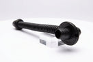 Black ribbed tailgate grommet with two round end caps, on a stand