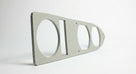Grey sponge rubber rear lamp gasket with cut-outs for lamp fittings, studio shot