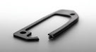 Black moulded rubber door handle gasket shown at an angle, studio shot