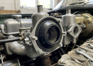 Carburettor diaphragm fitted inside a Triumph's carburettor assembly