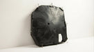 Black moulded seat diaphragm with a notched edge and metal hooks, studio shot