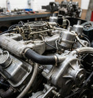 Black bypass hose fitted between engine components in a Triumph Stag engine bay