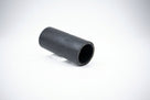 Straight black radiator hose, studio shot on white background