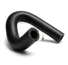 Looped black rubber heater hose with reinforced bore, studio shot on white