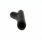 Black Y-shaped rubber hose shown alone, studio shot