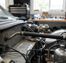 Heater return pipe hose fitted in situ, connecting a metal pipe in the engine bay