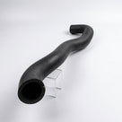 Black top radiator hose with pronounced S-bend, studio shot on stand