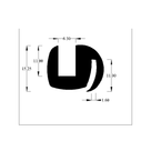 Cross-section diagram of S-shaped glazing section, 15.25mm x 11.00mm