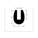 Cross-section diagram of rounded U-channel edge trim, 6.50mm high x 4.75mm wide dimensions shown