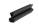 Black rubber Y-shaped seal with tube bulb, coiled length on white background