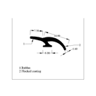 Technical diagram of rubber and flocked coating seal profile with 7.50, 18.00 and 6.00mm dimensions